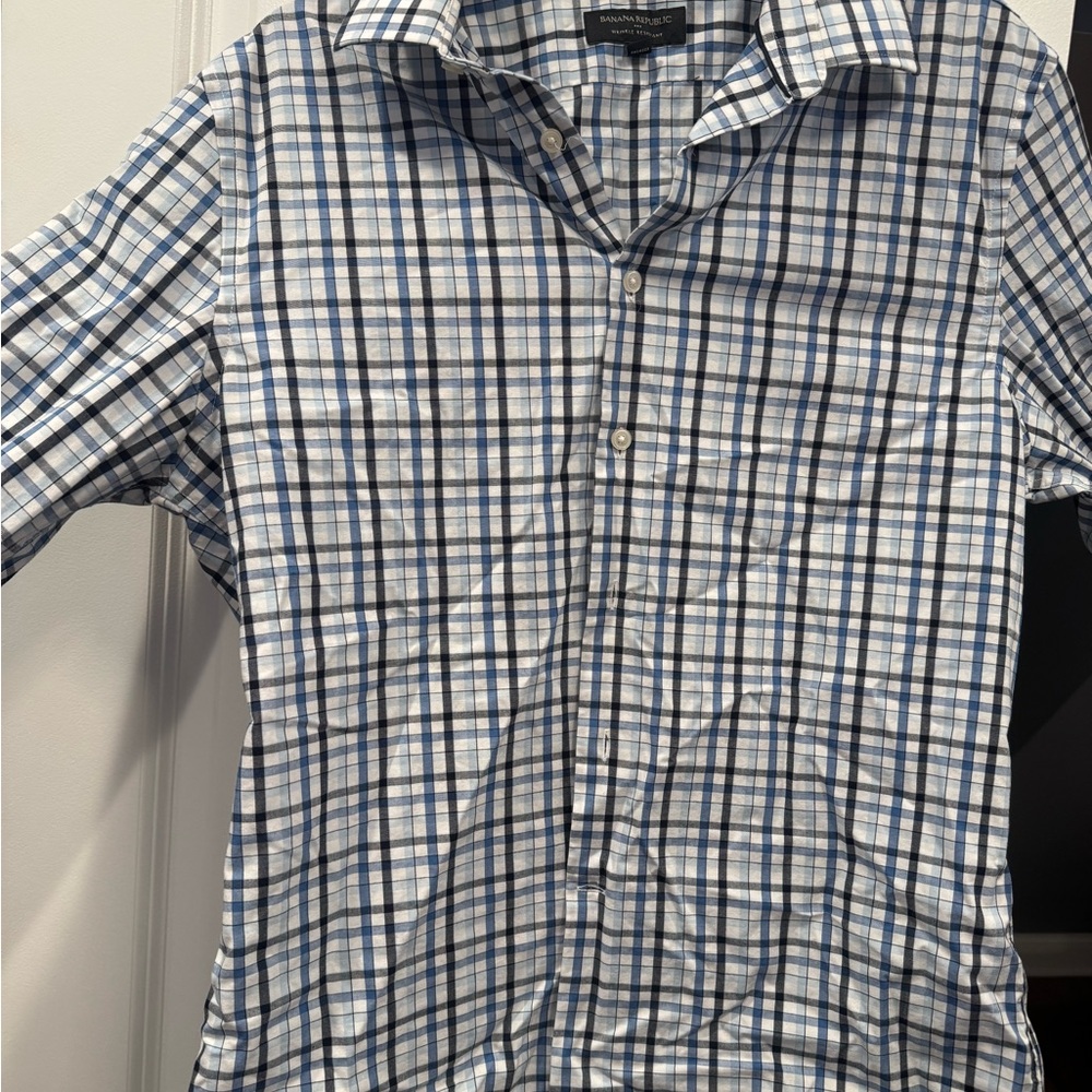 Banana republic  Blue Plaid Shirt